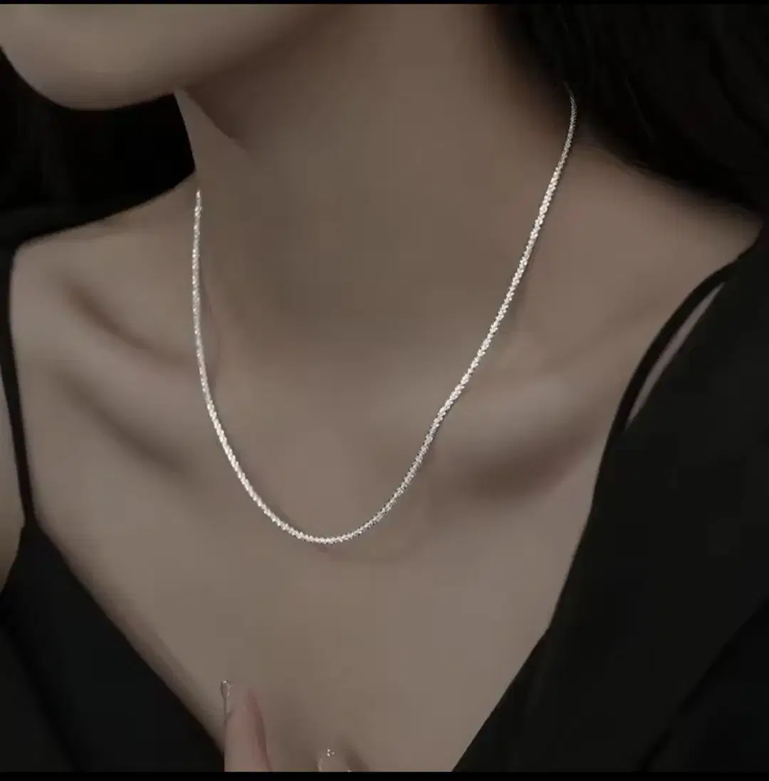 새상품 순은 눈꽃체인 목걸이 2mm 2개 40cm, 팔찌2mm 18cm