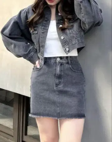 INGNI 데님 자켓과 스커트 셋업
