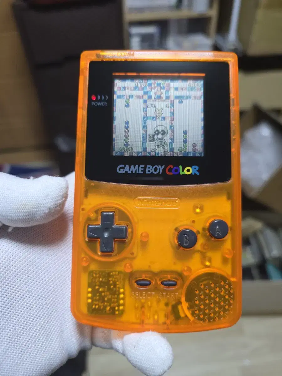 닌텐도 게임보이 컬러 투명 오렌지 gbc 새케이스