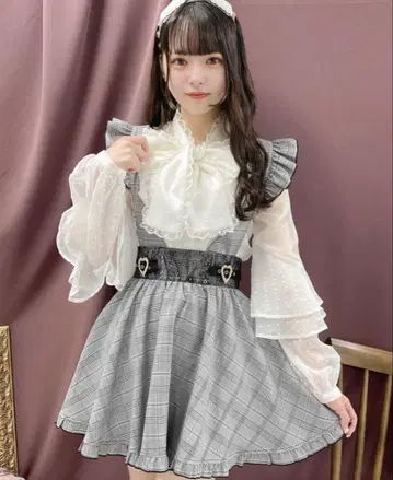 ROJITA 하트 버클 스커트 그레이