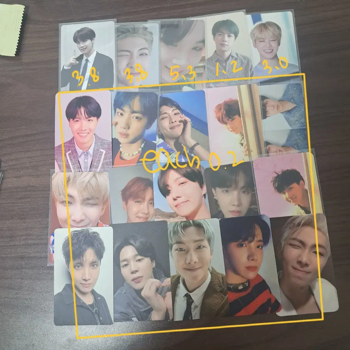 방탄 포카 싸게 양도 판매 유럽뉴욕디비디메모리즈정국지민태형남준호석윤기석진