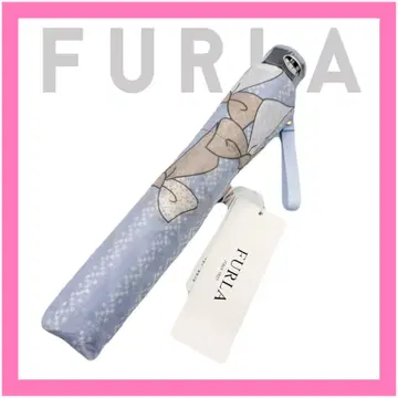 미사용품 택 포함 FURLA 훌라 접이식 우산 리본 블루