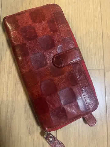 가격 인하! 장지갑 빨간색 카드 대량 수납