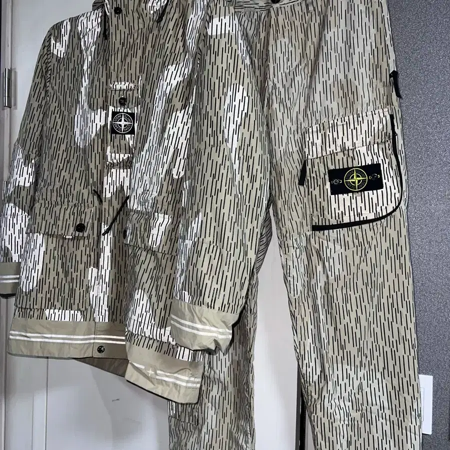 M,28] 스톤아일랜드 레인카모 리플렉티브 시어링 자켓 , 팬츠