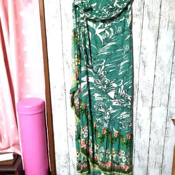 데시구알 Desigual 그린 보타니컬 무늬 랩 스커트