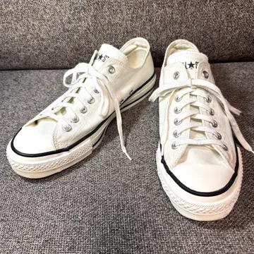 컨버스 올스타 일본제 화이트 로우 컷 캔버스 US9