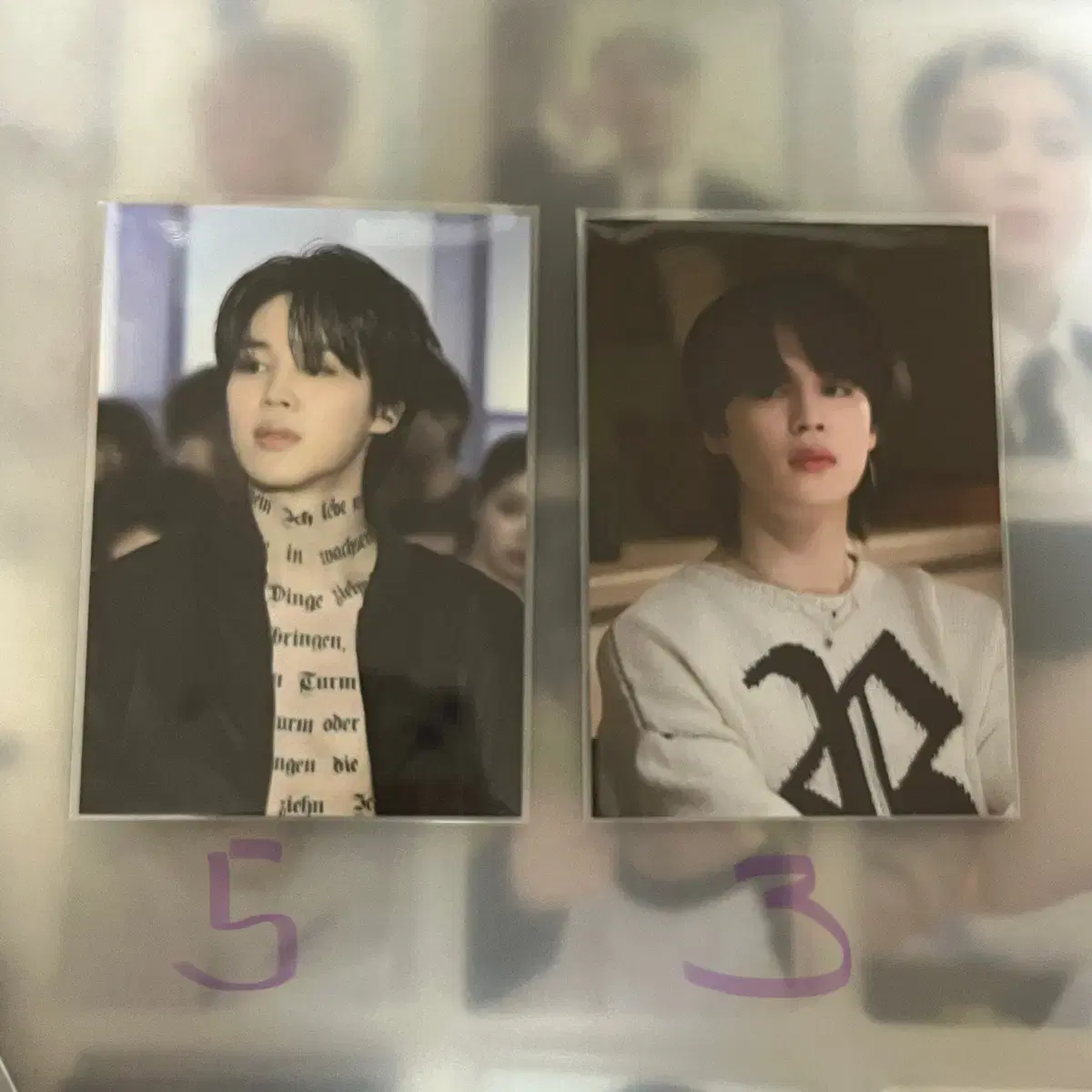 방탄 지민 전시 포카, 정국 전시 포카 판매합니다