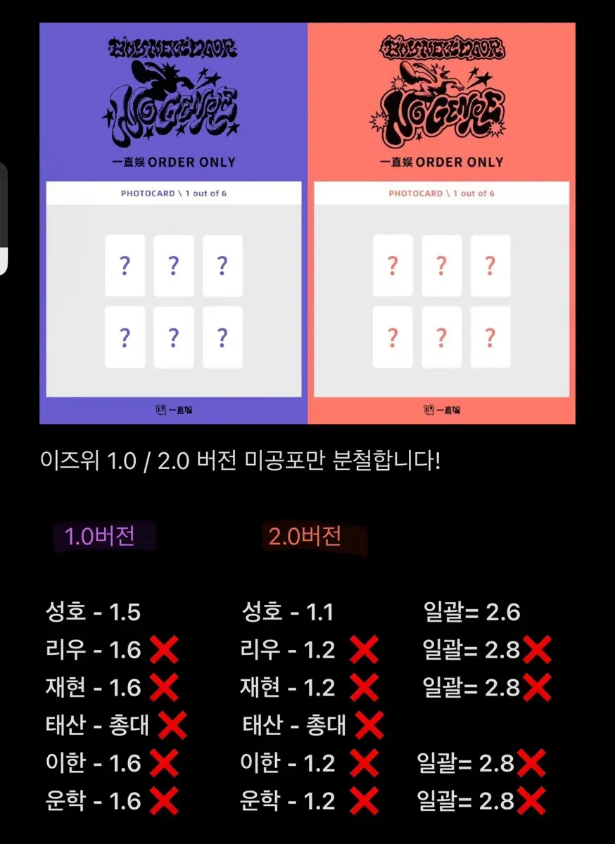 보넥도 분철 이즈위 성호 리우 재현 이한 태산 이한 운학
