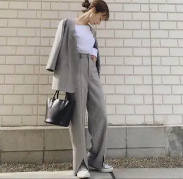 louren 그레이 팬츠 셋업
