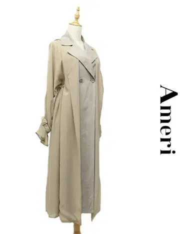 D452/Ameri VINTAGE 시어 레이어드 트렌치코트 시스루