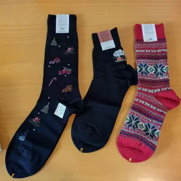 Tabio 크리스마스 모티브 등 블랙 삭스 25-26cm 3개 세트