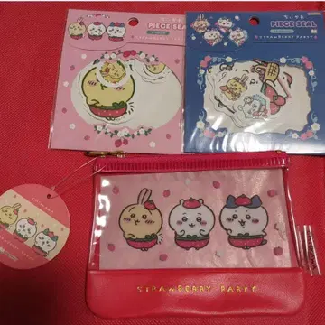 치이카와 스트로베리 씰 파우치 토끼 하치와레 모몽가 딸기 팬츠
