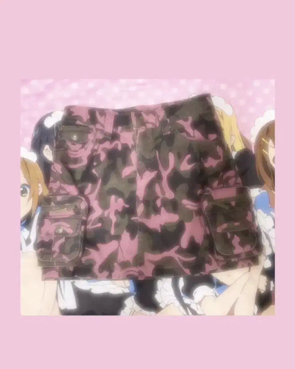 One-piece dress, pink camouflage miniskirt