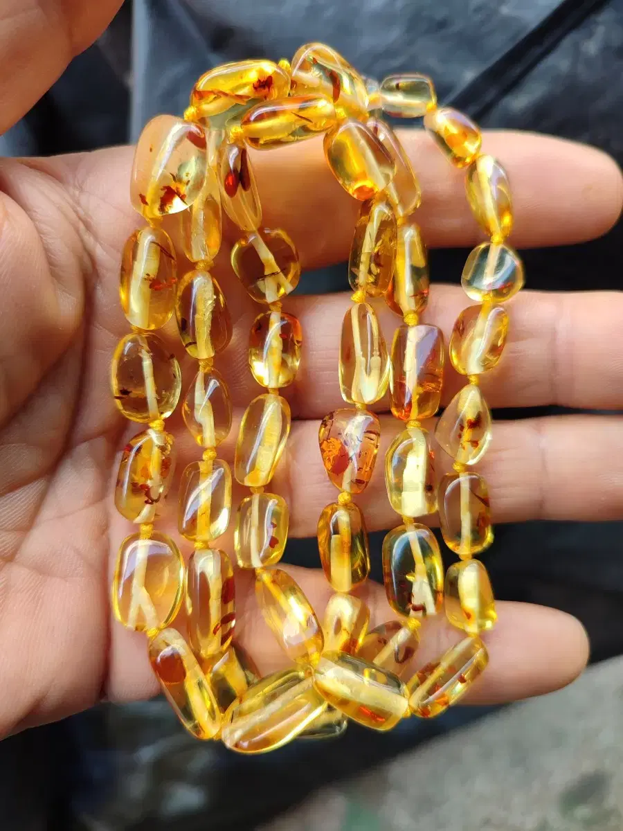 Natural pumpkin gemstone necklace