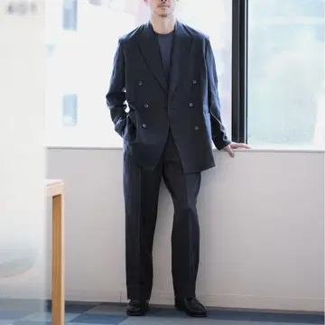 새상품급 Edifice 큐프라/린넨 슬랙스 네이비