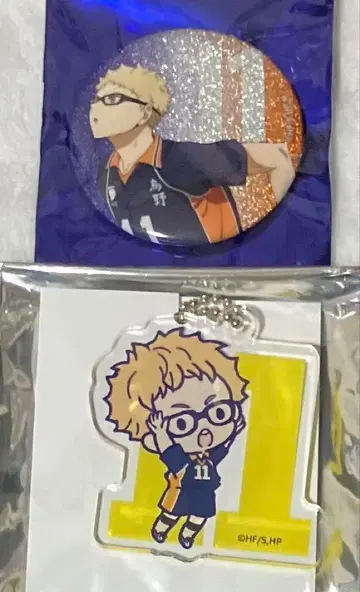 하이큐 팝업 스토어 아크링 키링 스즈메 글리터 캔뱃지 츠키시마 케이