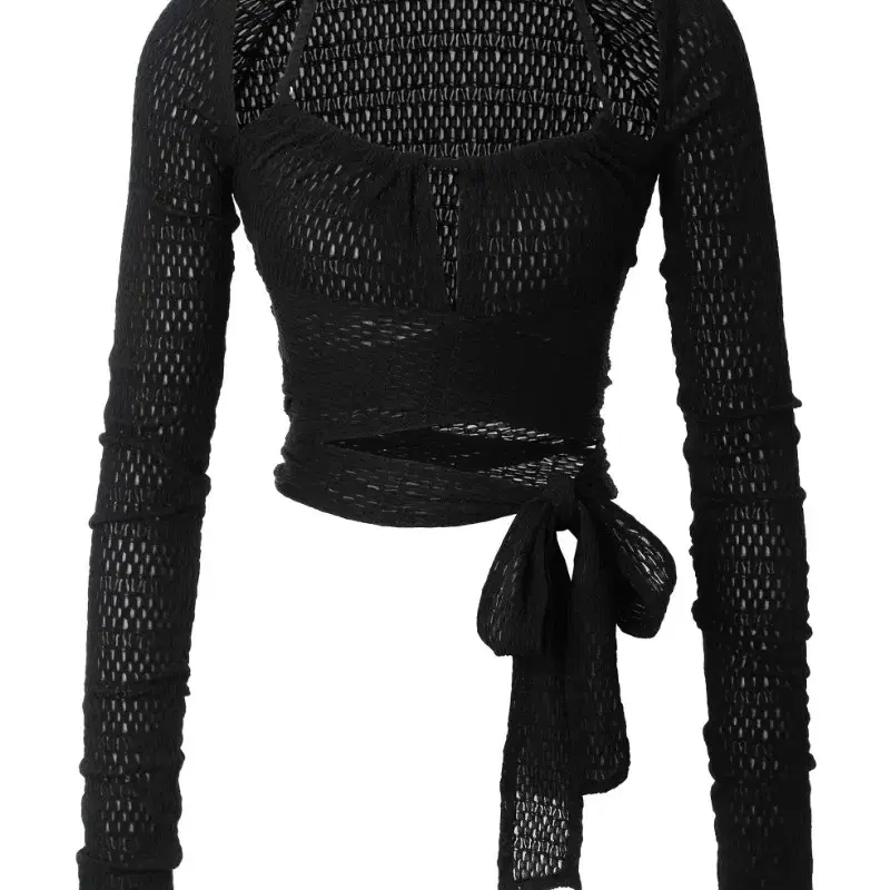 【threetimes】Hazy top black THREETIMES | 쓰리타임즈 Three Times Hazy Top (M) for sale