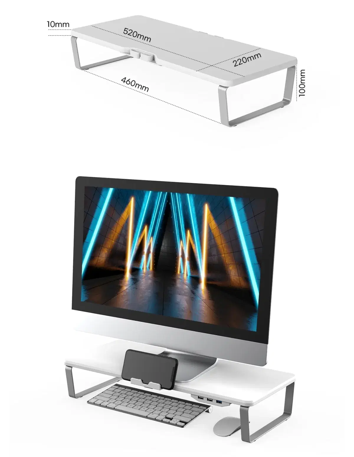 Xenix M-DESK A1 Monitor Stand White