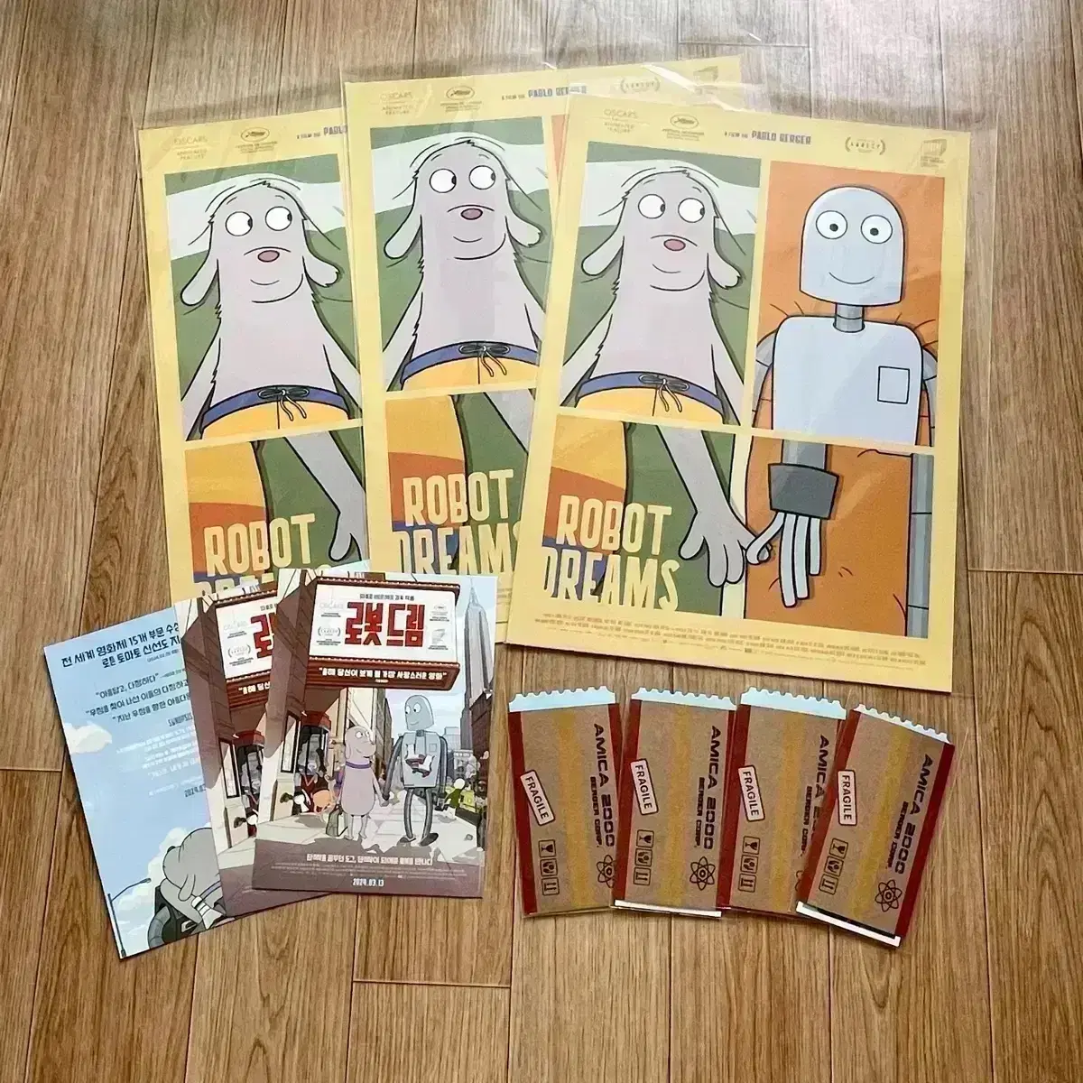 Robot Dream Happy A3 Poster Original Ticket Oti lenticular Postcard Set Art Card