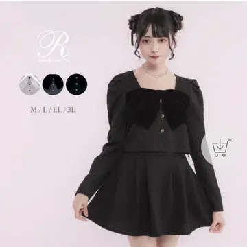 라메 트위드 빅 리본 셋업 디어 마이 러브 로즈 3L