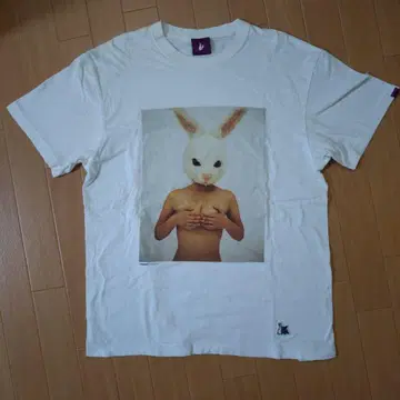 #FR2 토끼 마스크 디자인 티셔츠 M 사이즈 화이트