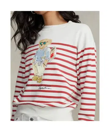 완판 RALPH LAUREN 랄프 로렌 폴로베어 보더 맨투맨