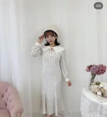 택 포함 새상품 에블린 도트 머메이드 원피스