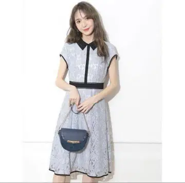 앱와이어 2way 카라 부착 레이스 원피스
