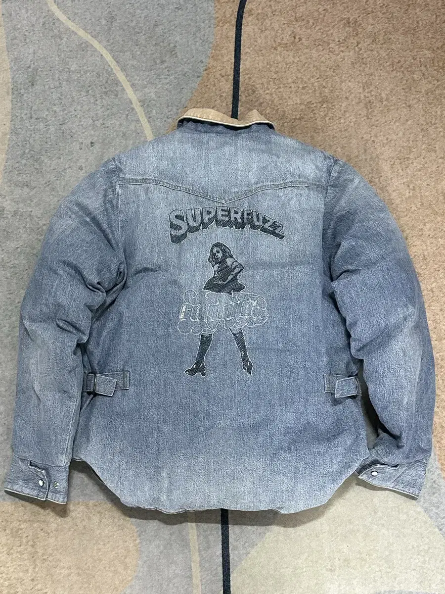 [40] Rocky Mountain x Hysteric Glamour Super Fuzzy Embroidered Lunch Denim Down Jacket