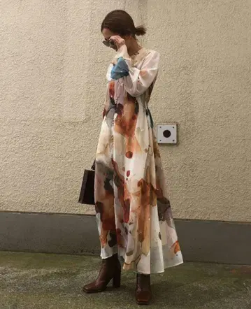 UNDRESSED AMELIA INK ART DRESS 아메리빈티지