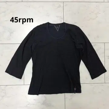 45rpm 인디고 컷 티셔츠 5부 소매 티셔츠