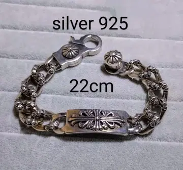 실버 925 남성용 크로스 팔찌 십자가 22cm