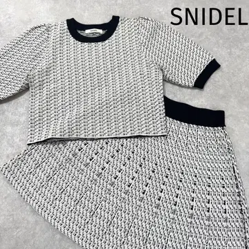SNIDEL 스나이델 셋업 반팔 미니 스커트 트위드