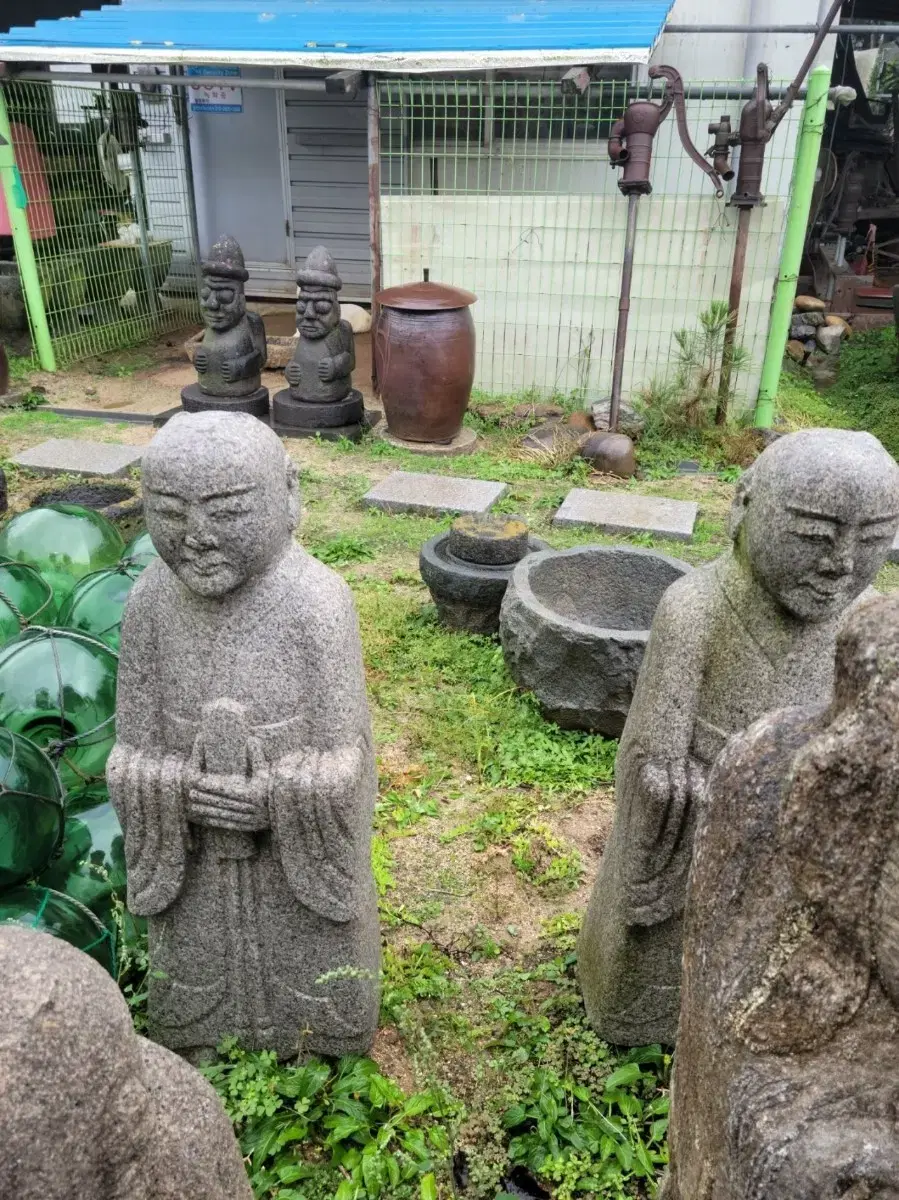 A pair of child statues