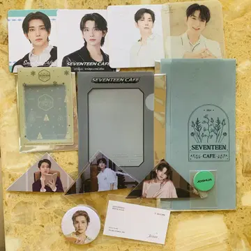 세부치 카페 SEVENTEEN 조슈아 캔뱃지 코스터 묶음 판매