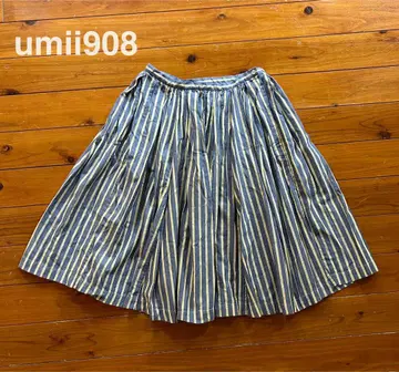 umii908 45rpm 스트라이프 랩 스커트