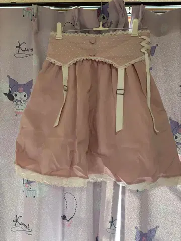 유메텐보 디어마이러브 핑크 플레어 스커트 서스펜더 포함