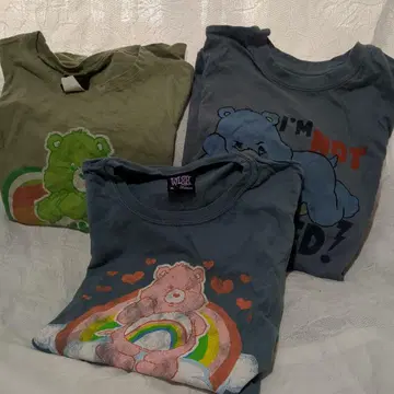 Care Bears 케어 베어 S 사이즈 티셔츠 3개 세트