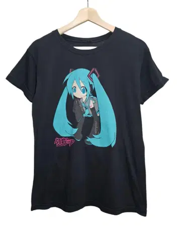 해외 공식 하츠네 미쿠 프린트 티셔츠