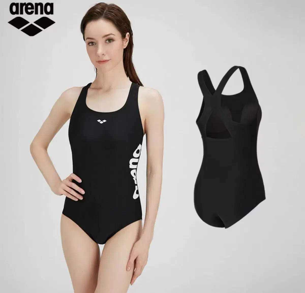 Arena Women's Swimsuit for Lessons X-Back Low Cut Body Cover Aqua Aerobics Water Park Hotel Staycation