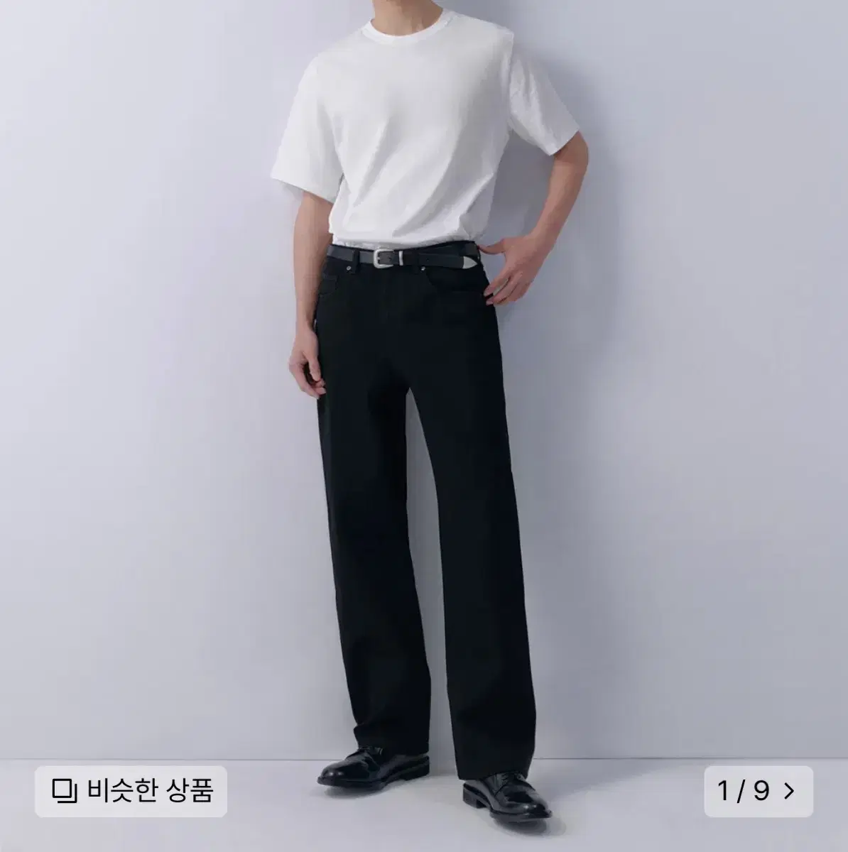 29) 무신사 레귤러 핏 데님 팬츠(블랙)