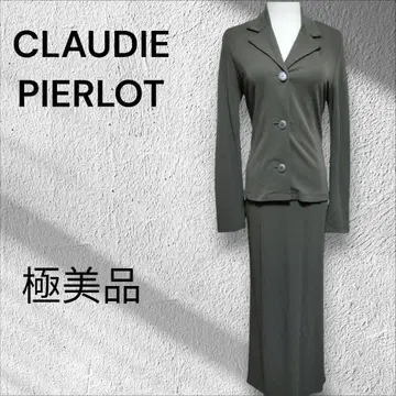 극품 CLAUDIE PIERLOT 올리브 그린 스커트 셋업 봄/여름