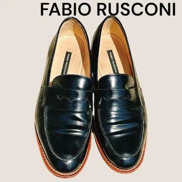 FABIO RUSCONI 블랙 로퍼 탱크 밑창 모카 신발 37 블랙