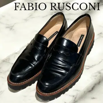 FABIO RUSCONI 블랙 로퍼 탱크 밑창 모카 신발 37 블랙