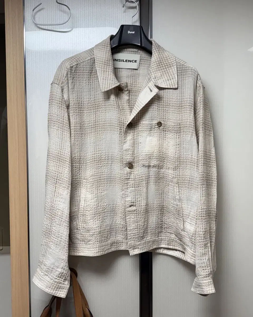 [새상품] 인사일런스 린넨 체크 자켓 BEIGE CHECK L