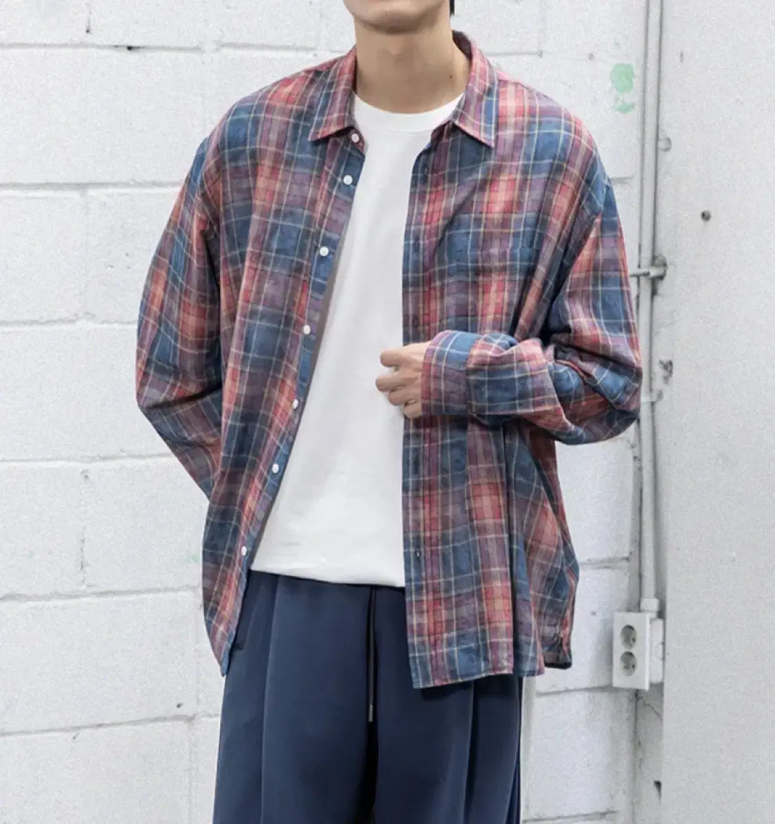 [새상품급] 비긴202 빈티지 스프레이 체크 셔츠