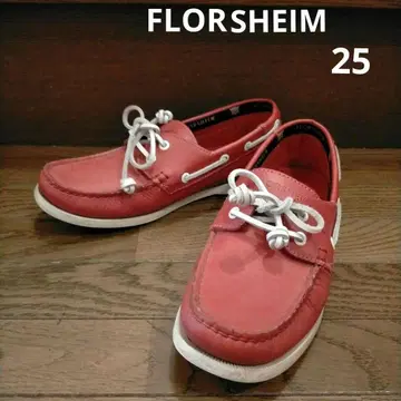 FLORSHEIM 플로르샤임 가죽 데크 슈즈 US7 레드