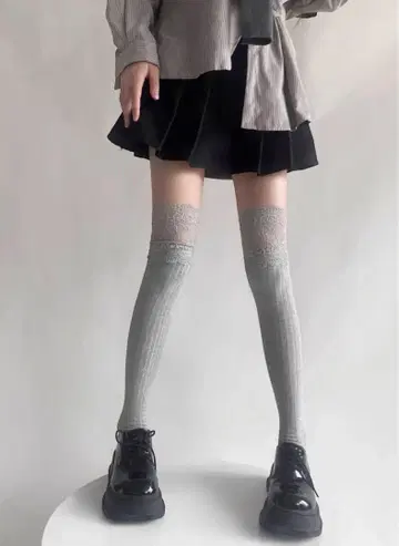 레이스 오버니삭스 그레이 [미사용 새상품]