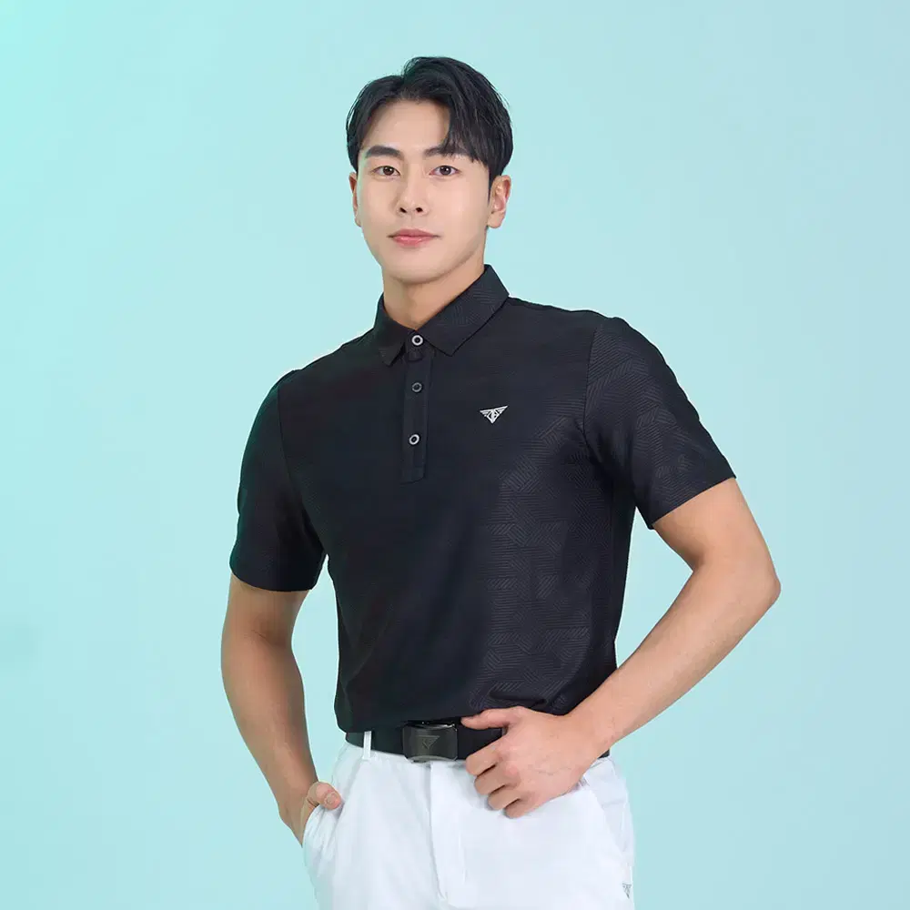 다운블로우남자골프웨어카라반팔티셔츠