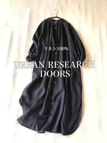 어반 리서치 DOORS 린넨 100% 밴드 카라 루즈핏 셔츠 원피스